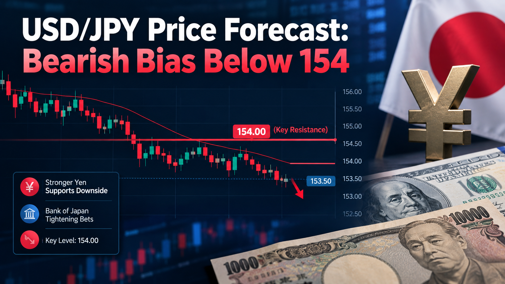 USDJPY Price Forecast Bearish Bias Below 154