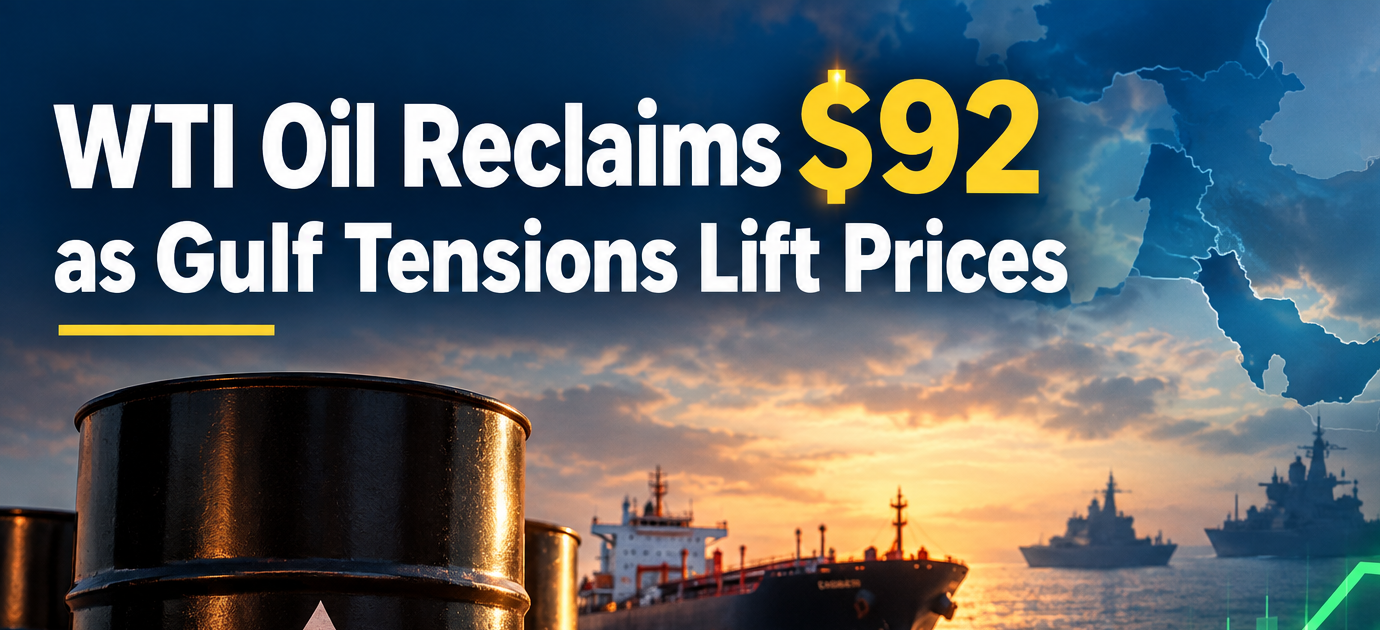 WTI Oil Reclaims $92 as Gulf Tensions Lift Prices