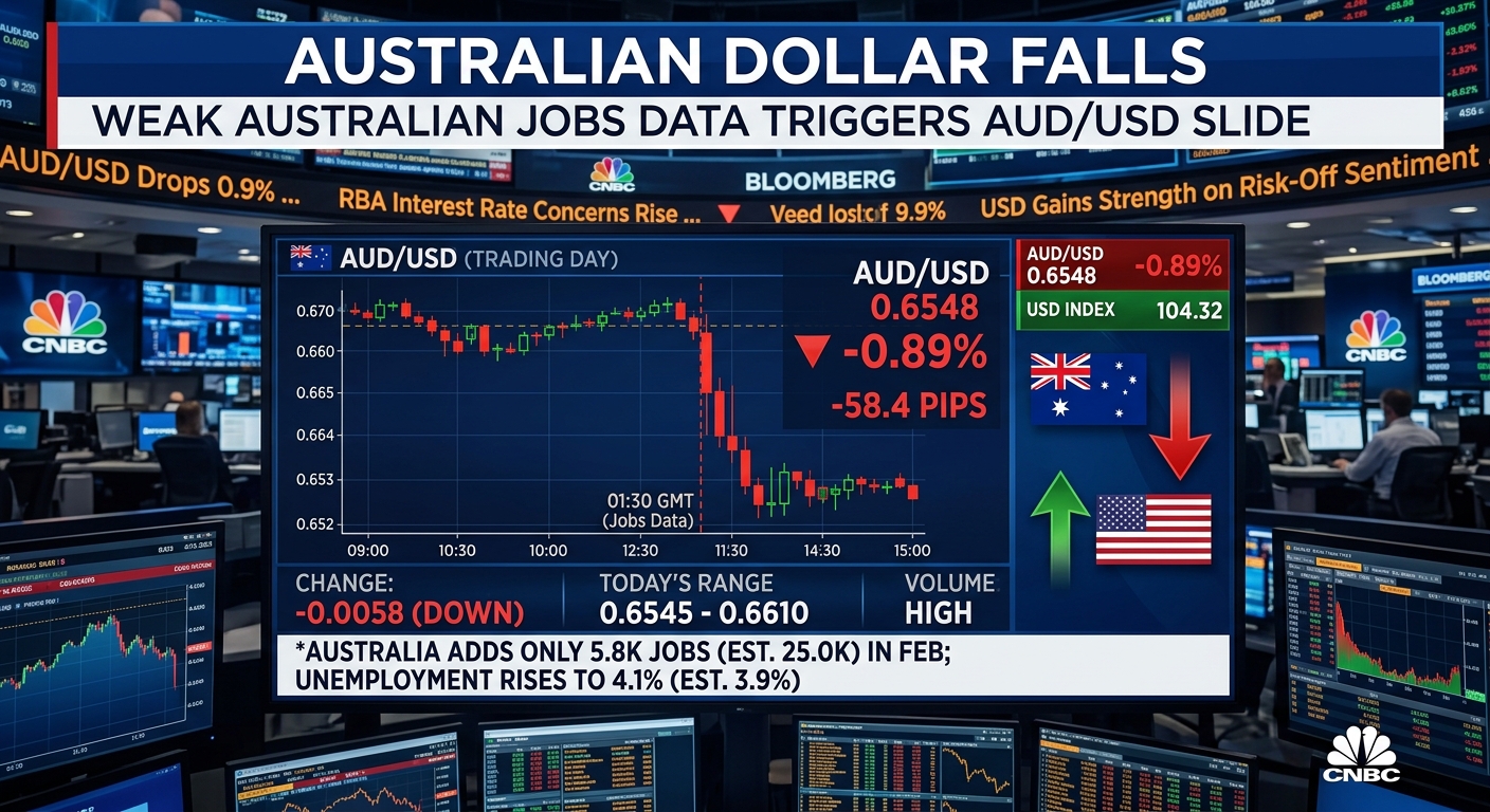 AUDUSD Falls on Weak Jobs Data