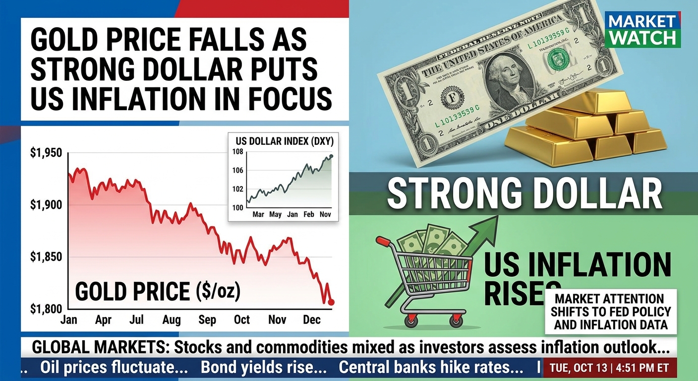 Gold Price Falls as Strong Dollar Puts US Inflation in Focus