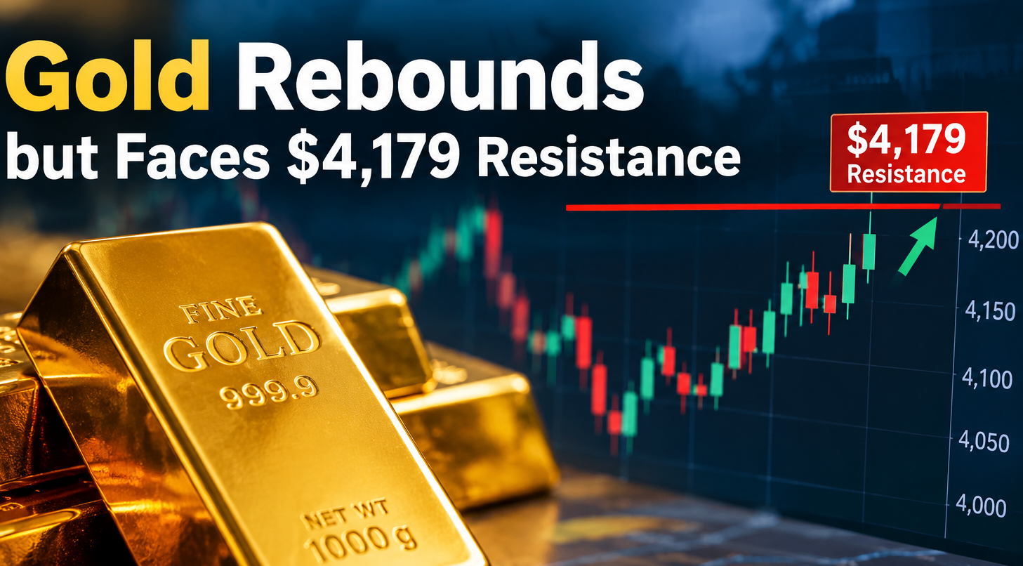 Gold Rebounds but Faces $4,179 Resistance