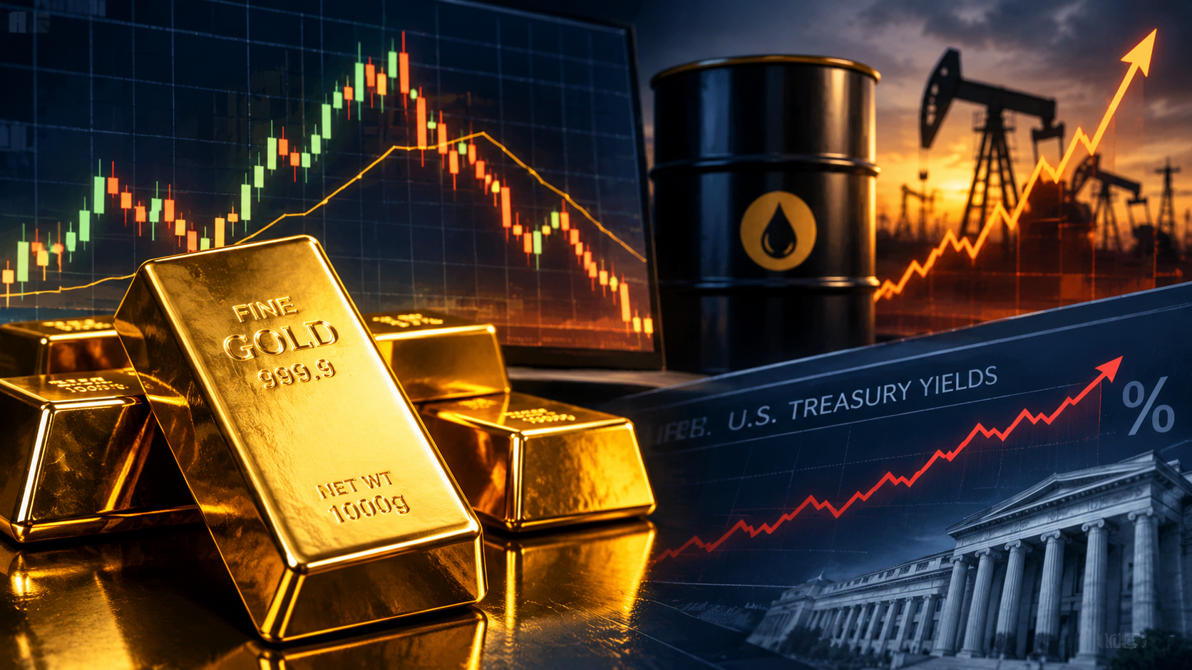 Gold Recovery Fades as Oil and Yields Rise