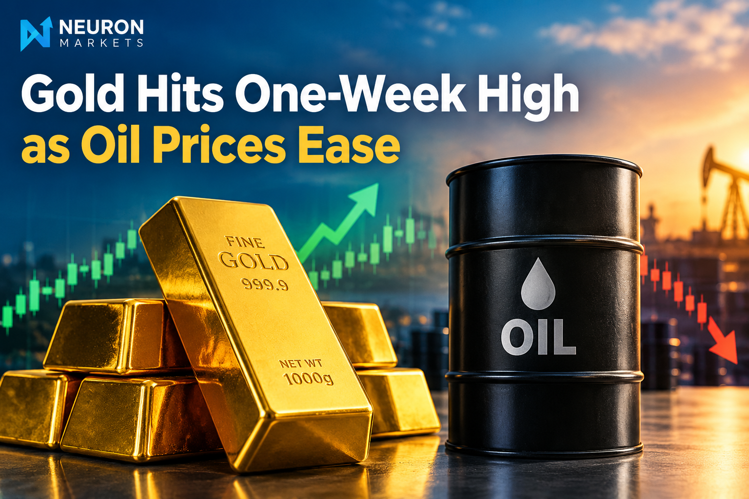 Gold Hits One-Week High as Oil Prices Ease