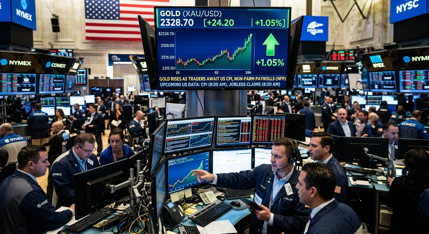 Gold Rises as Traders Await US Data
