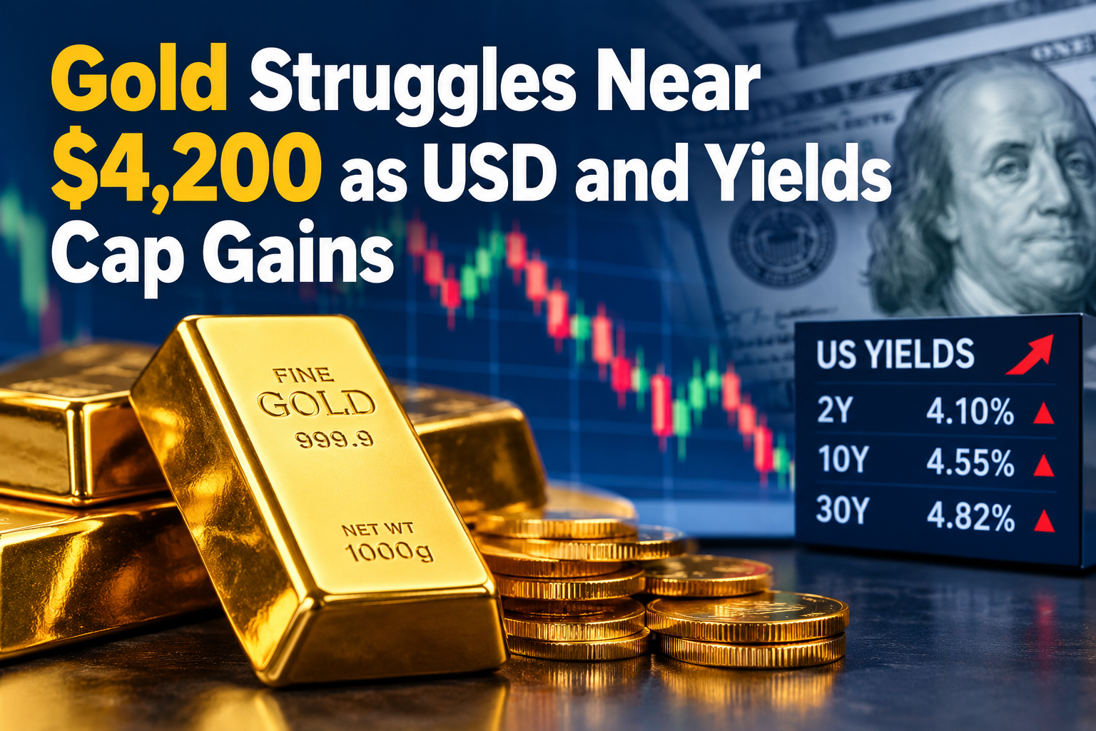Gold Struggles Near $4,200 as USD and Yields Cap Gains