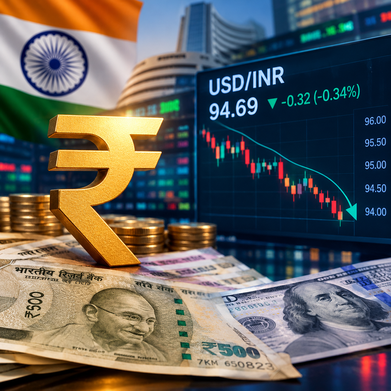 Indian Rupee Gains for Fifth Day Against USD