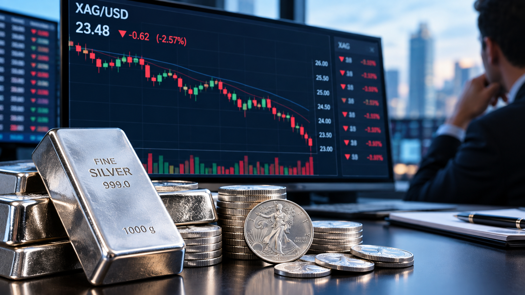 Silver Price Falls as Traders Stay Cautious