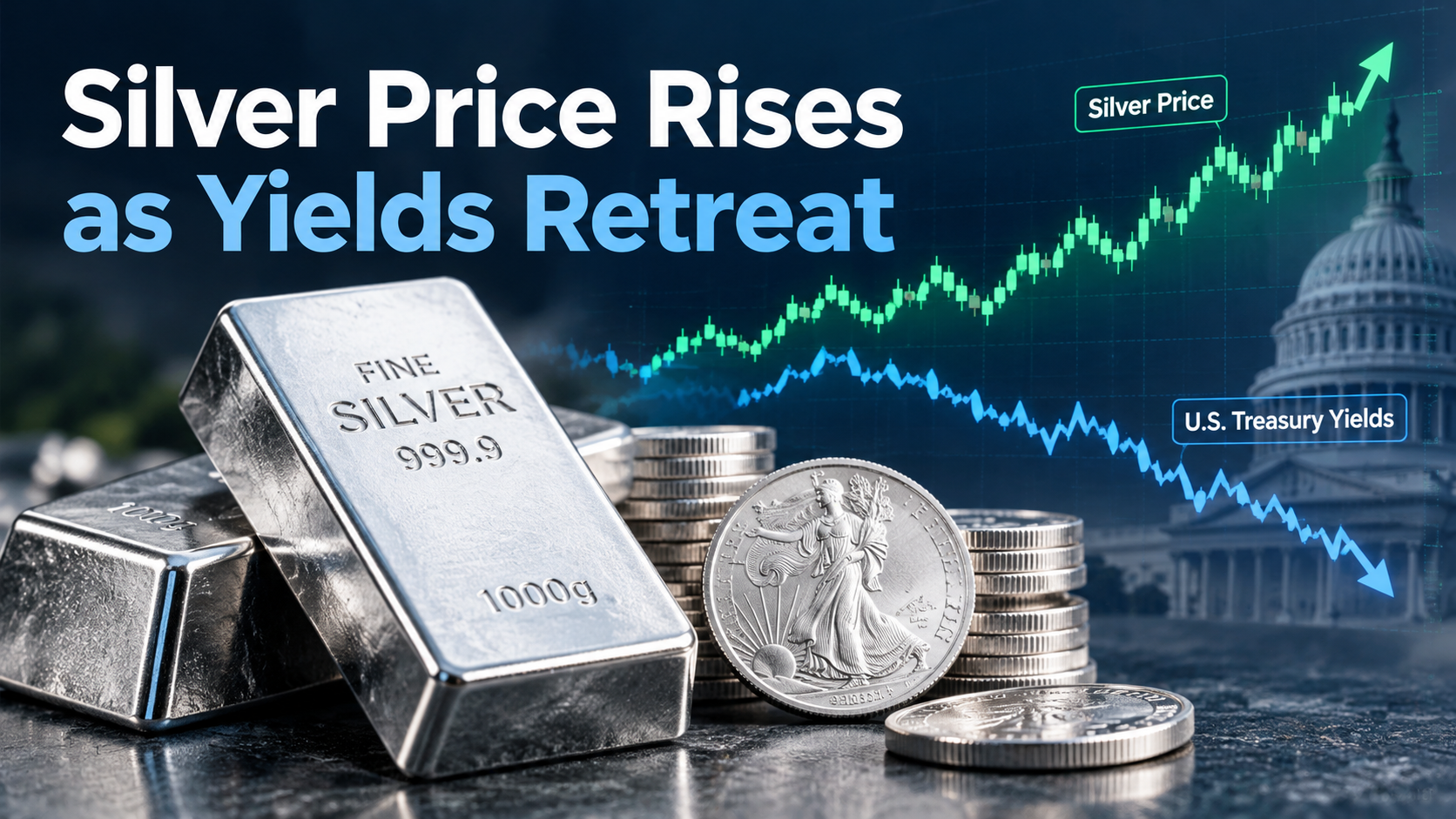 Silver Price Rises as Yields Retreat